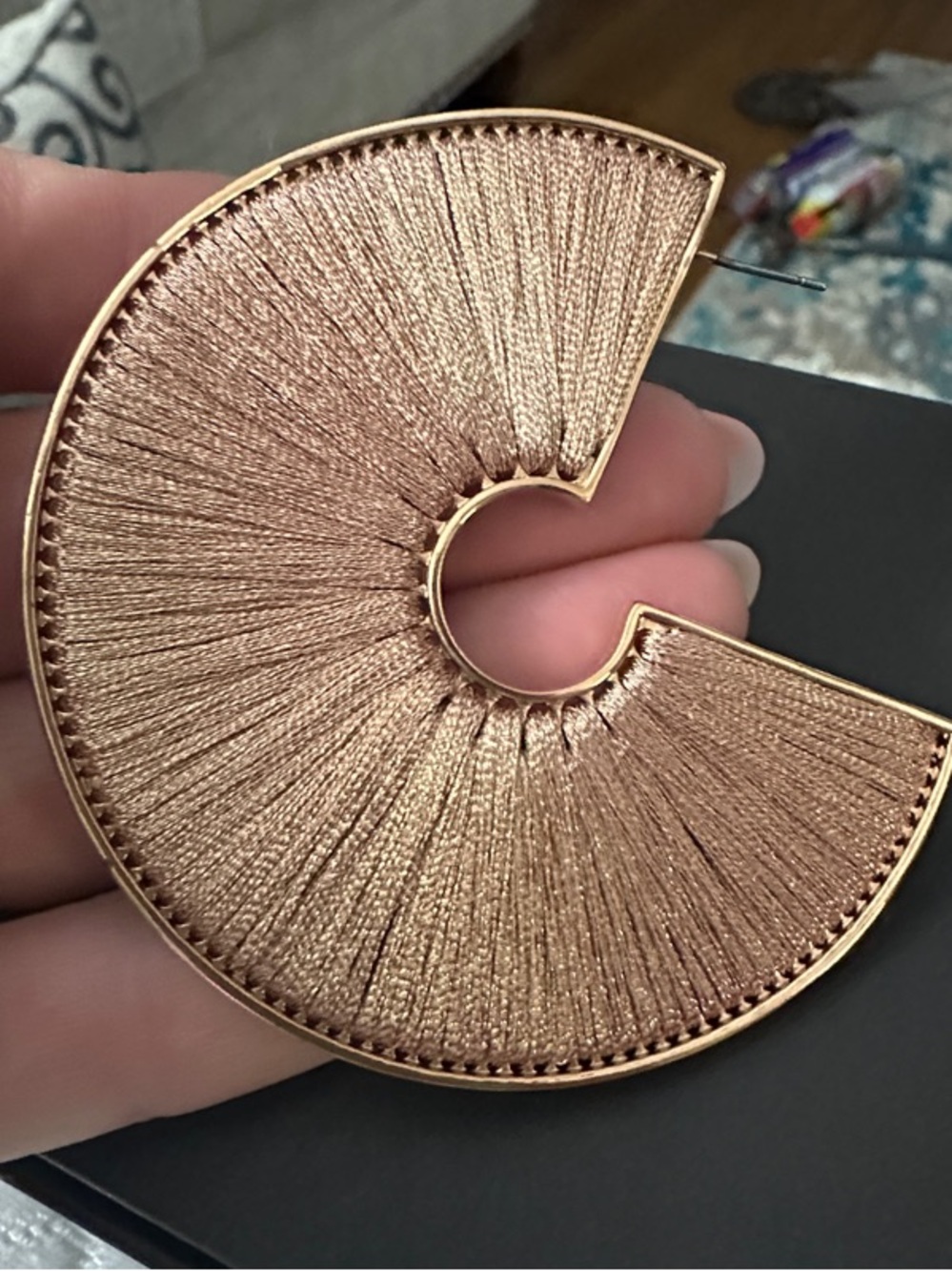 Mignonne Gavigan Textured Bronze Fan Hoop and Fan Stud Set - Picture 3 of 6